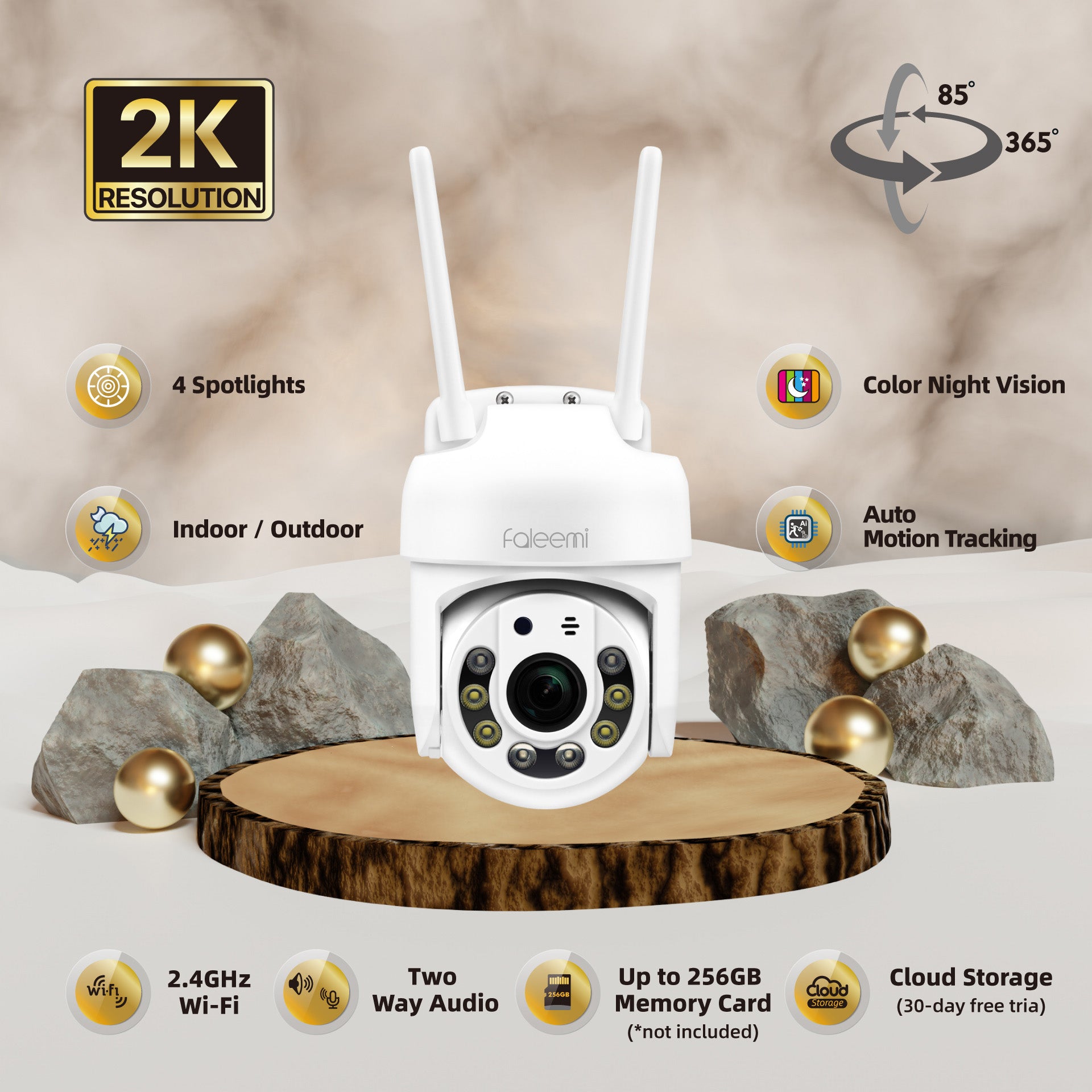 Faleemi FT2 2K WiFi Security Camera
